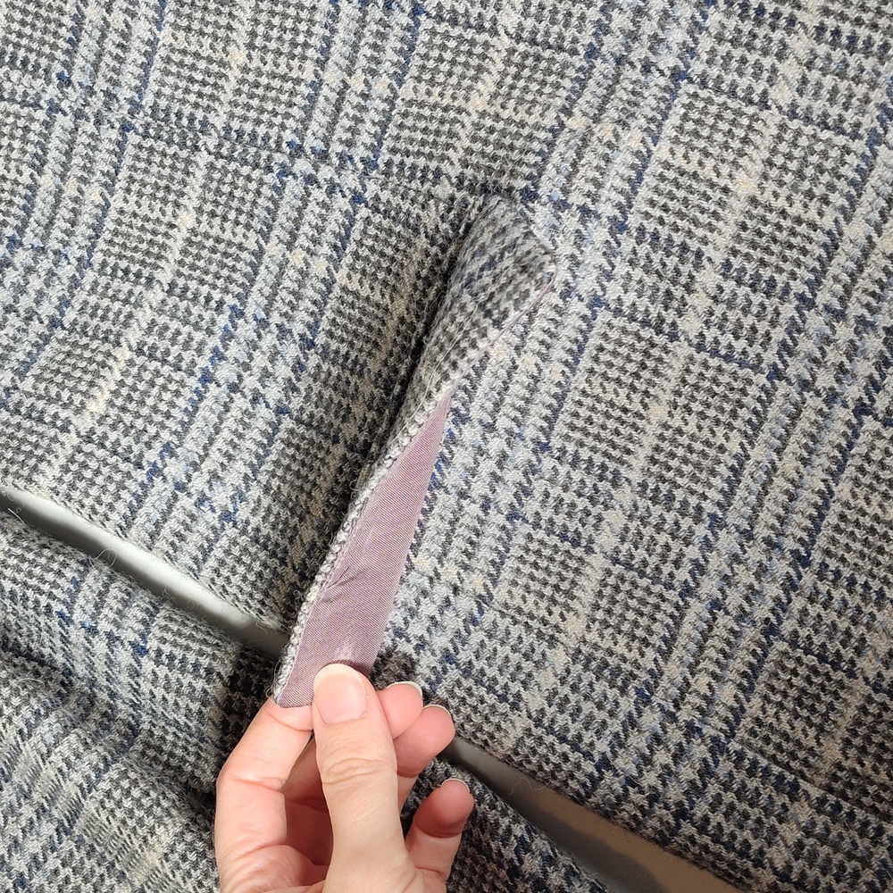 Vintage Talbots gray plaid wool alpaca blazer jacket 4 - Picture 6 of 12